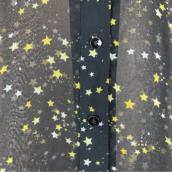 Cabi Womens Small Top Blouse Button-Up Shirt Galaxy Star Sheer Boho Whimsical - Picture 3 of 8